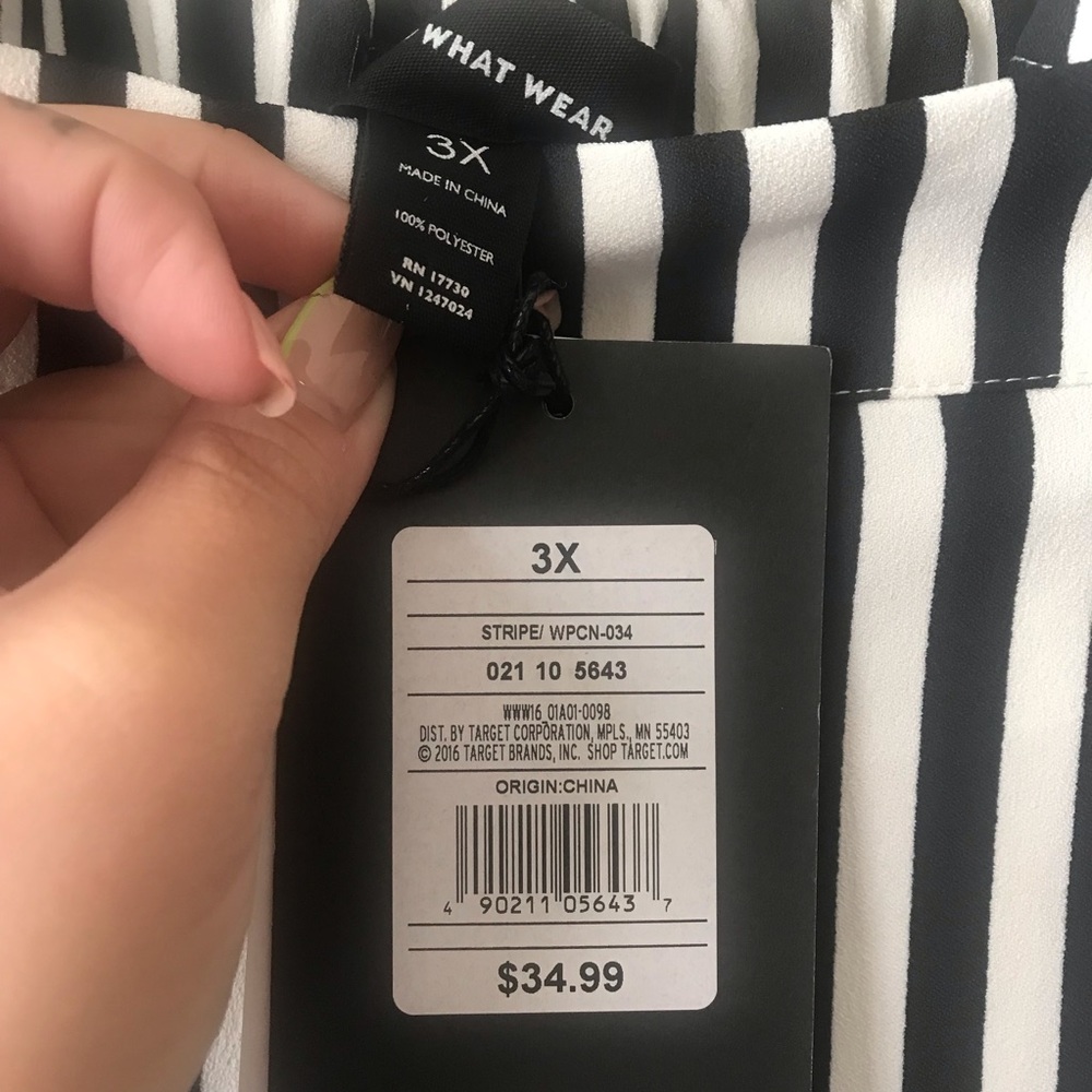 NWT WHO WHAT WEAR STRIPE WIDE LEG PANT - Picture 3 of 4